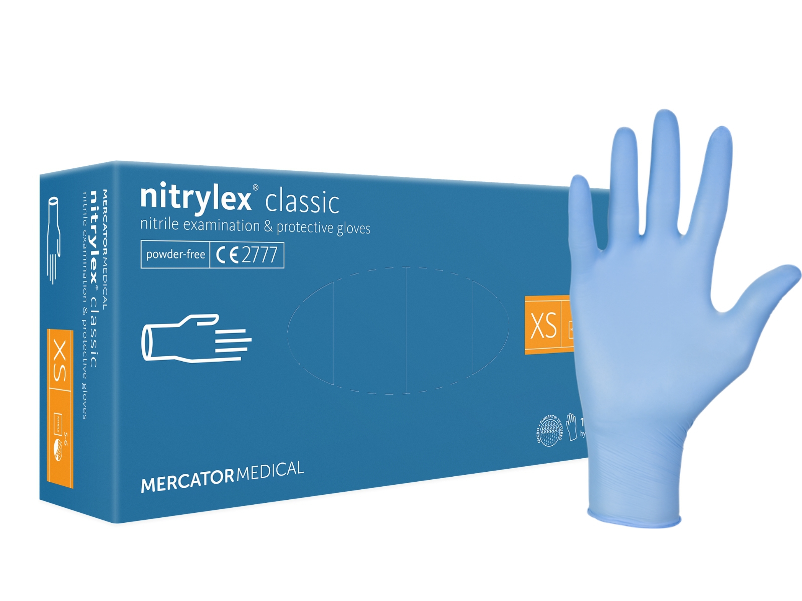Rękawice Nitrylex Blue XS Mercator Classic Bezpudrowe